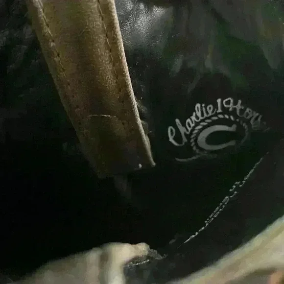 Charlie 1 Horse Mad Dog Calf Cowboy Boots Chocolate Brown Size 7.5 - Picture 7 of 11